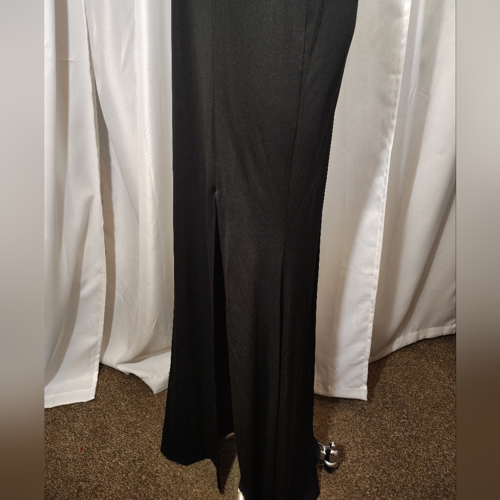 2 Pc: Charlotte Rose Sheath Dress+ Crop Suit Jacket, Black/Silver Floor Lngth, M - Picture 14 of 16